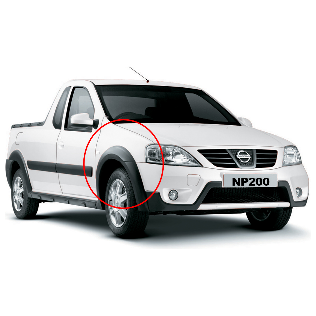Nissan NP200 PAINTED Front Fender With Side Lamp Hole & Fender Moulding Hole RH/LH 2008+