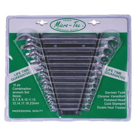 Combination Ring Flat Wrench Set - 12 Pc